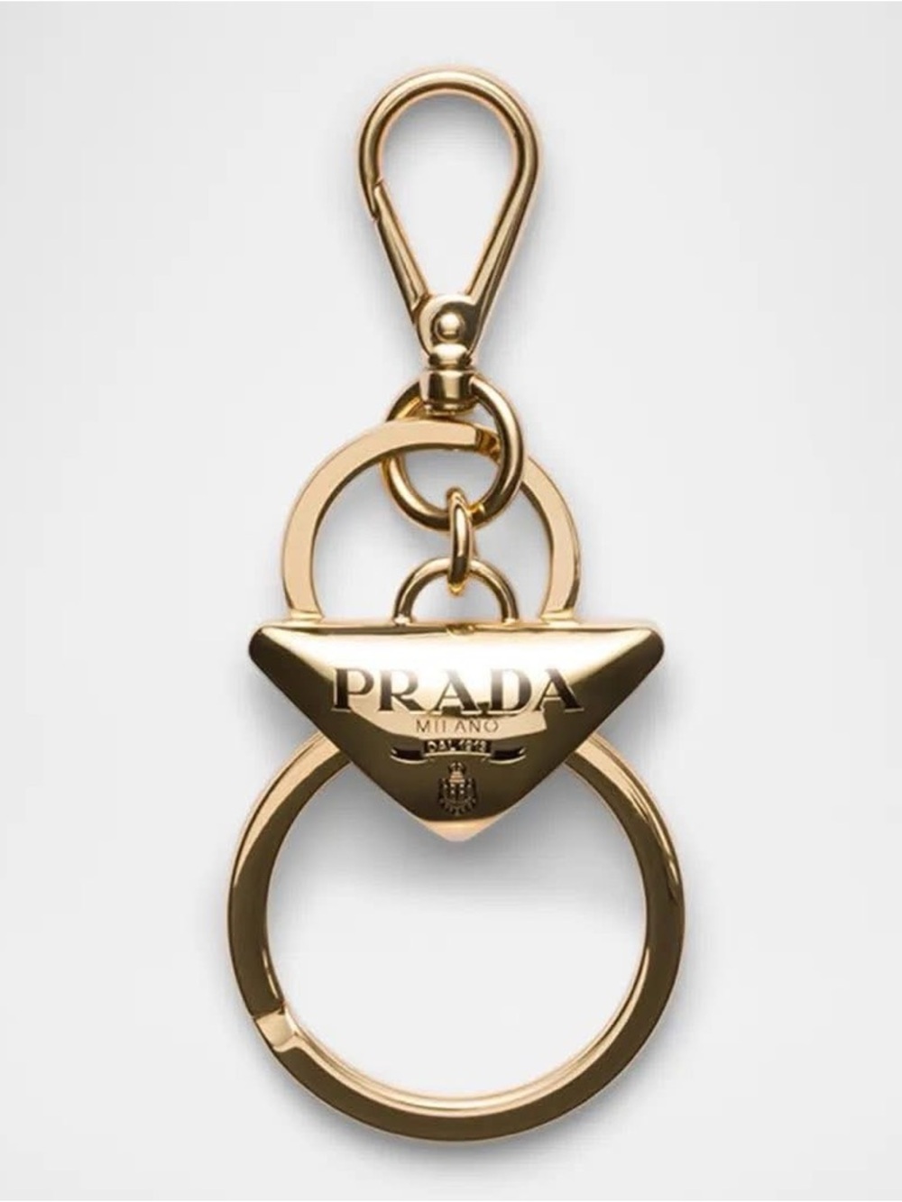 Brand New Prada Logo Triangle Keychain